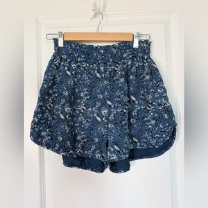 St. Roche Women’s Cotton Bird Shorts Blue Floral Size Small